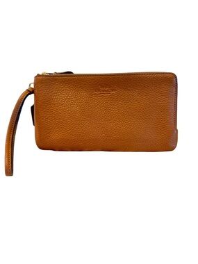 Coach double zip large Leather Wristlet Clutch